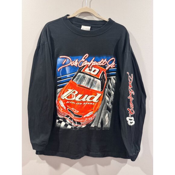 VTG Dale Earnhardt Jr. #8 Budweiser NASCAR LS Shirt XL Black Competitors View - Picture 1 of 8